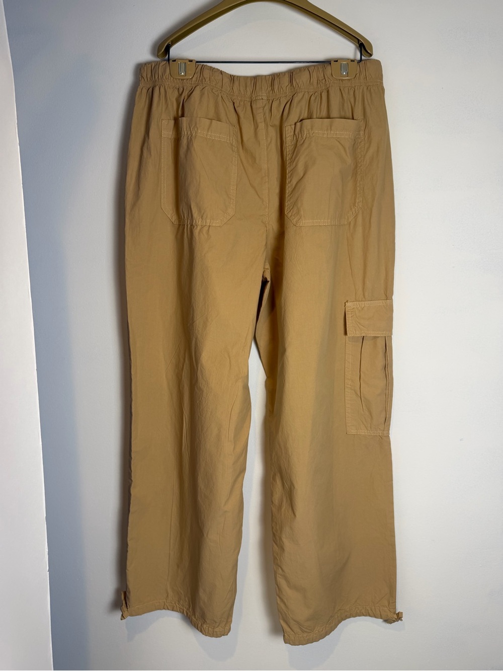 Rewash Tan Cargo Trousers with Drawstring Waist- 100% Cotton - Picture 2 of 12
